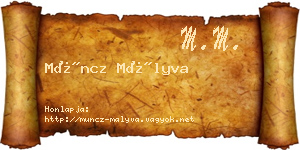 Müncz Mályva névjegykártya